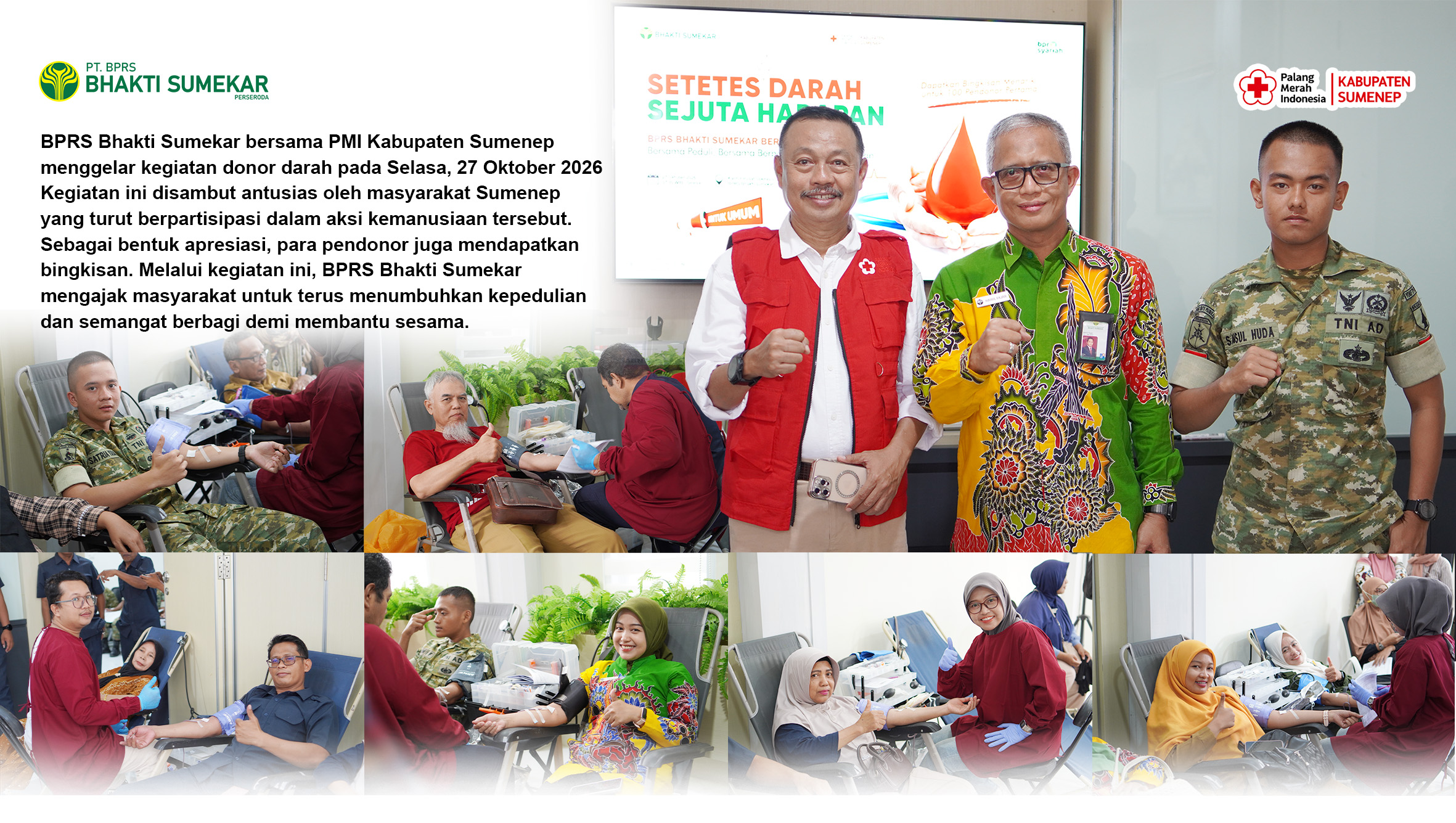 BPRS Bhakti Sumekar dan PMI Sumenep Gelar Aksi Donor Darah